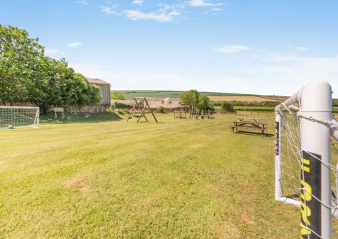The shared children's play area at Kelwon Cottage, St Brides