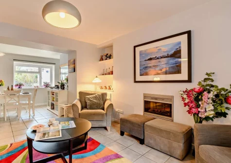 The living area at Kiwi Cottage, Tenby