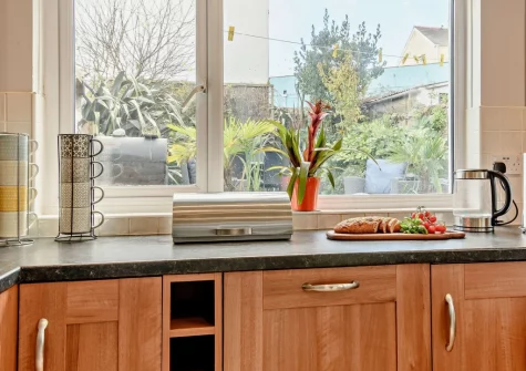 The kitchen at Kiwi Cottage, Tenby