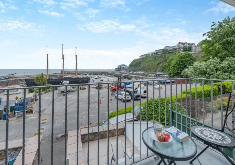 Bedroom #1 balcony & outdoor sitting area at Landfall, Saundersfoot
