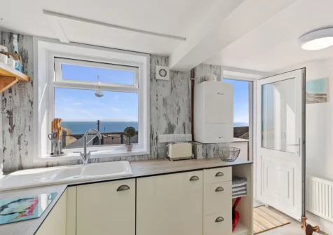 The kitchen at Lighthouse Row, St Annes Head