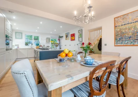 The dining area at Lily Cottage, Angle