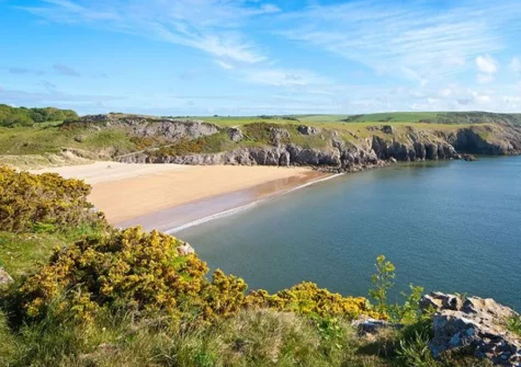 From Lily Cottage it's just 900 metres to the sandy beach at West Angle Bay