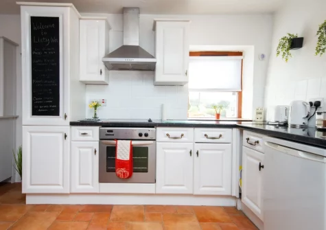 The kitchen at Llety Wen, New Moat