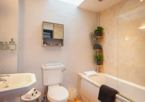 The bathroom at Llety Wen, New Moat