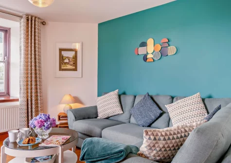 The living room at Loveston School House, Loveston