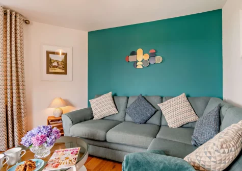 The living room at Loveston School House, Loveston