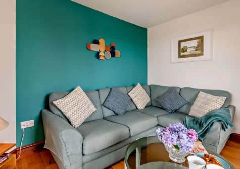 The living room at Loveston School House, Loveston