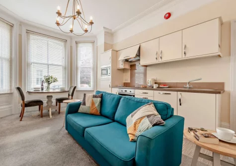 The living area at Main Sail, Tenby