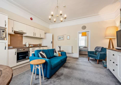 The living area & kitchen at Main Sail, Tenby