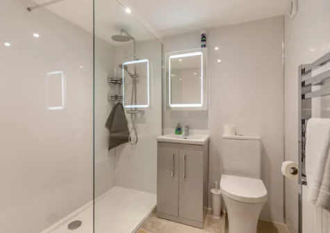 The shower room at Mariners Reach, Saundersfoot