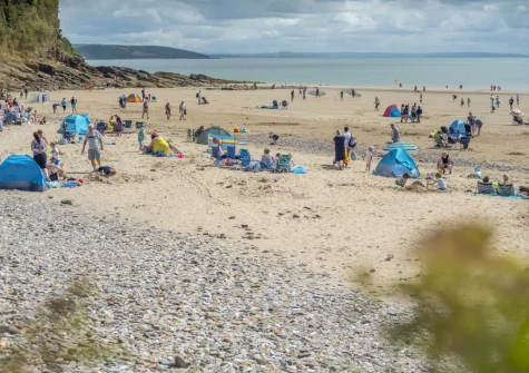 Saundersfoot Beach is a highly popular & award-winning Blue Flag sandy beach renowned for its wide expanse of golden sand that remains accessible even at high tide