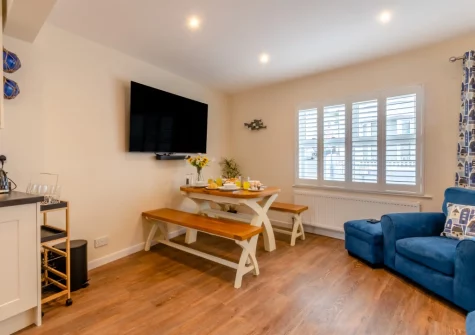 The living & dining area at May's Place, Tenby