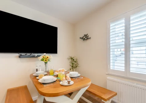 The dining area at May's Place, Tenby
