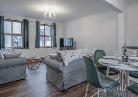 The living & dining area at Mellow Magic, Narberth
