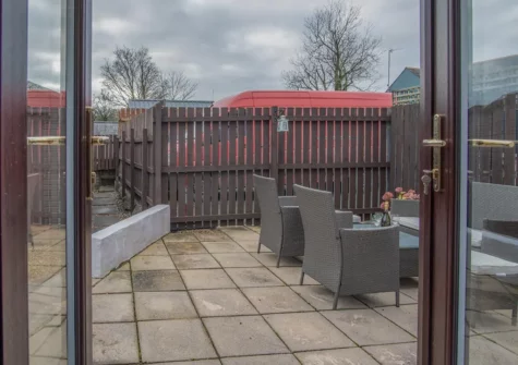The patio & alfresco dining area at Mellow Magic, Narberth