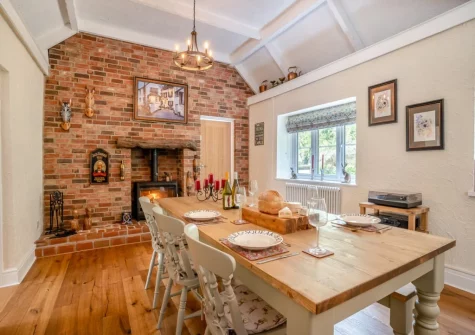 The dining area at Miners Arms Cottage, Stepaside