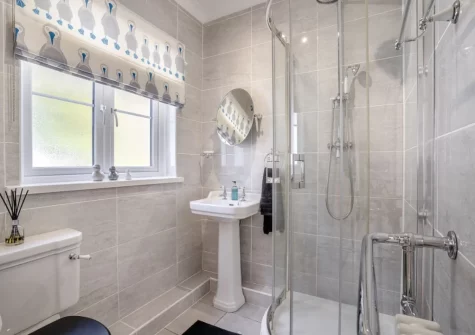 The shower room at Miners Arms Cottage, Stepaside