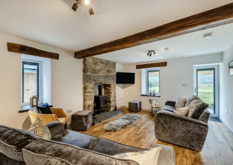 The living room at Minffordd, Penmaenpool
