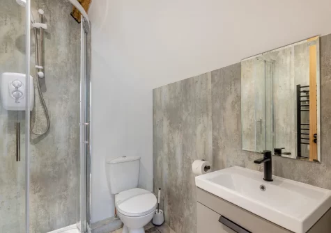 Bedroom #1 en-suite shower room at Minffordd, Penmaenpool