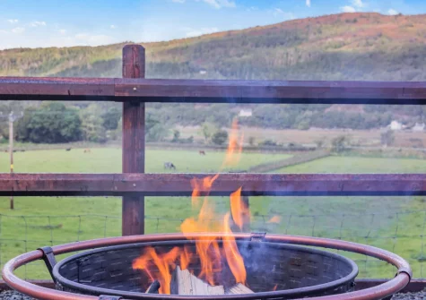 Treat yourself to a toasty dessert of marshmallows on the fire pit
