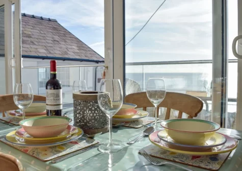 The dining area at Mole End, Amroth