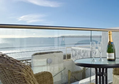 The balcony & outdoor sitting area at Mole End, Amroth