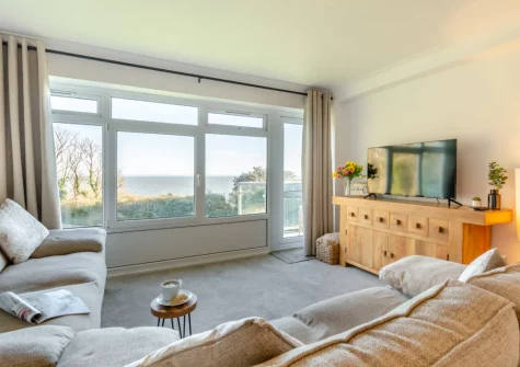 The living area at Mor Glas View, Tenby