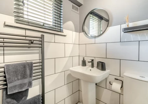 The shower room at Mor Glas View, Tenby