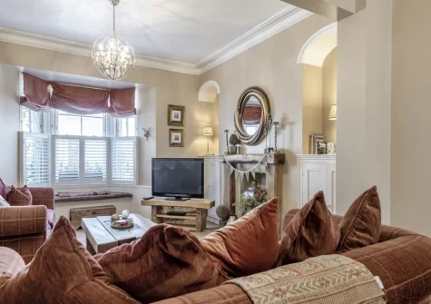 The living area at Nelson Cottage, Tenby