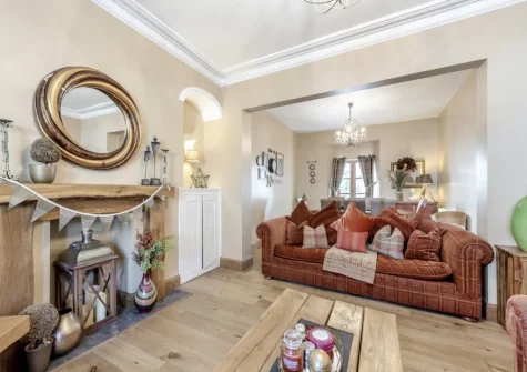 The living area at Nelson Cottage, Tenby