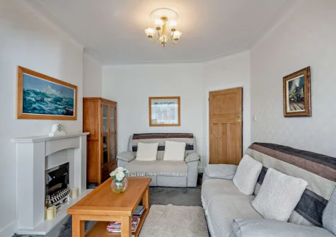 The living area at North Bay Bungalow, Rhos on Sea