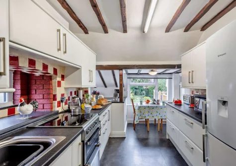 The kitchen at North Bay Bungalow, Rhos on Sea