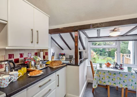 The kitchen at North Bay Bungalow, Rhos on Sea