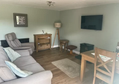 The living & dining area at Nyth Y Wennol, Maenan