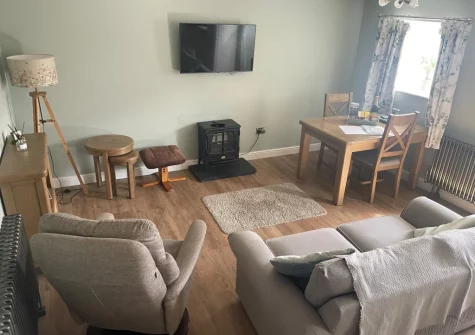 The living & dining area at Nyth Y Wennol, Maenan