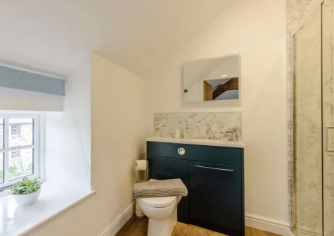 The en-suite shower room at Nyth Y Wennol, Maenan