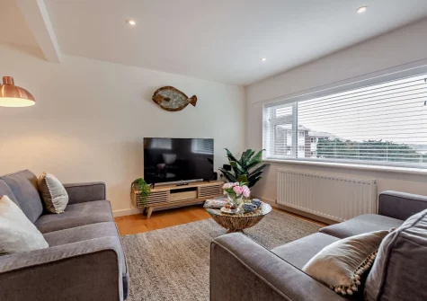 The living area at Nyth yr Wylan, Aberdovey