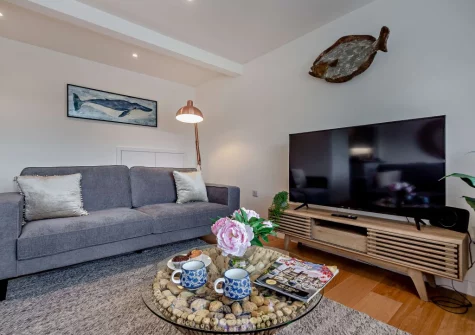The living area at Nyth yr Wylan, Aberdovey