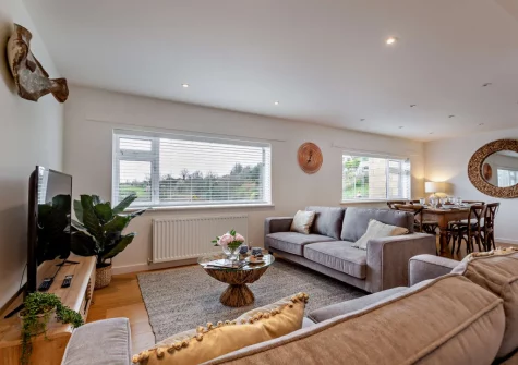 The living area at Nyth yr Wylan, Aberdovey