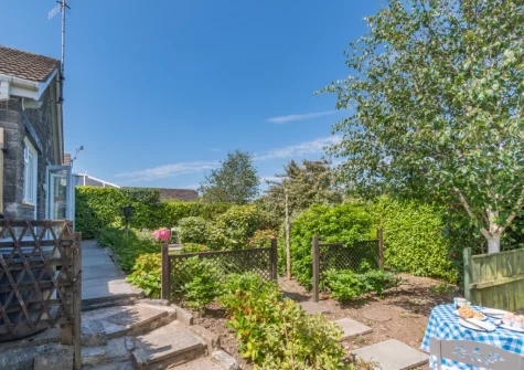 The patio & outdoor sitting area at Oak View, Tenby