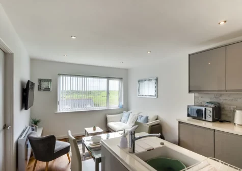 The living, dining area & kitchen at Ocean Breeze, Penally