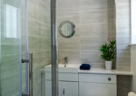 The shower room at Ocean Breeze, Penally
