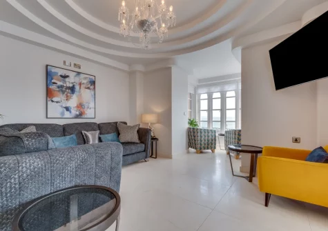 The living room at Ocean House, Tenby