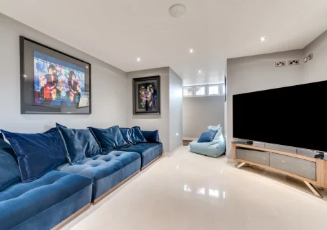 The cinema room at Ocean House, Tenby