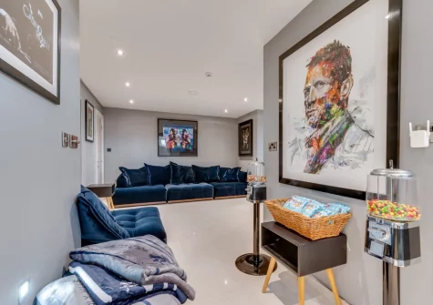 The cinema room at Ocean House, Tenby