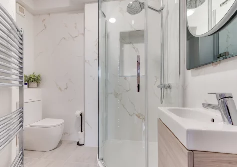 Bedroom #1 en-suite shower room at Ocean House, Tenby