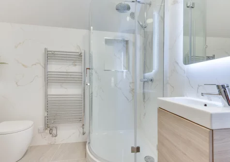 Bedroom #2 en-suite shower room at Ocean House, Tenby