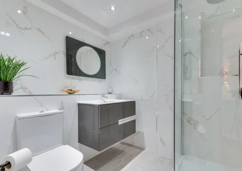 Bedroom #3 en-suite shower room at Ocean House, Tenby