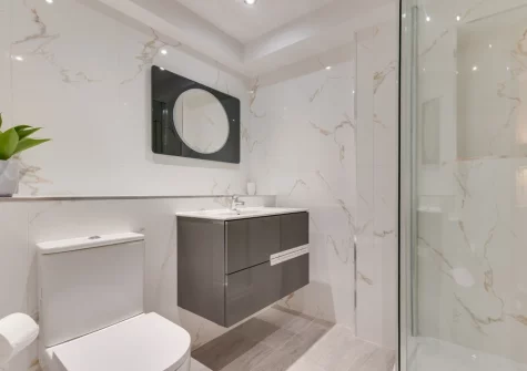 Bedroom #3 en-suite shower room at Ocean House, Tenby